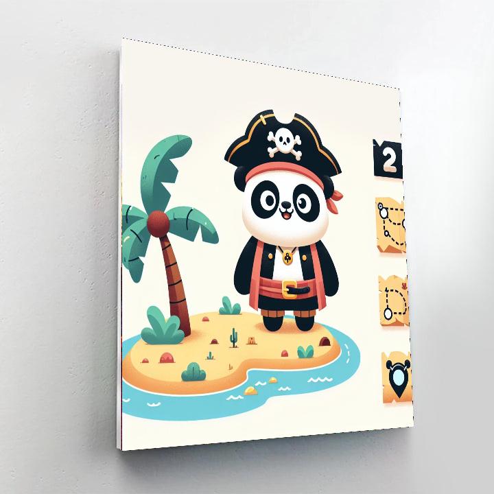 Playful Pirate Panda Paint By Numbers Art