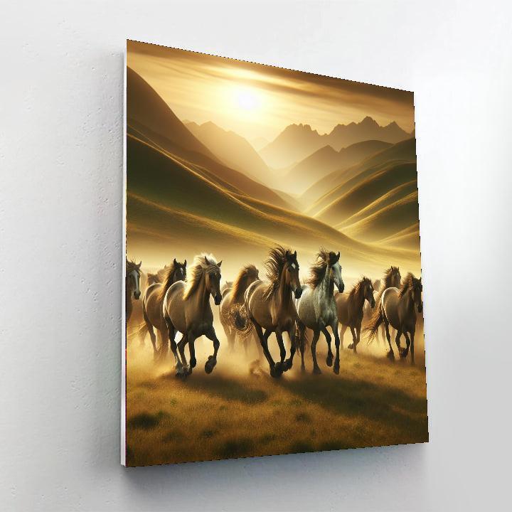 Wild Horses Galloping Paint By Numbers Art