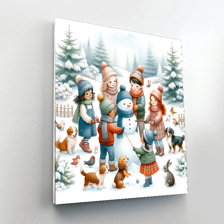 Joyful Snowy Day Paint By Numbers Kits