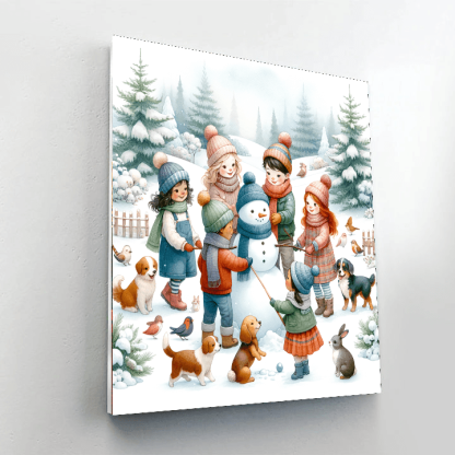Joyful Snowy Day Paint By Numbers Kits