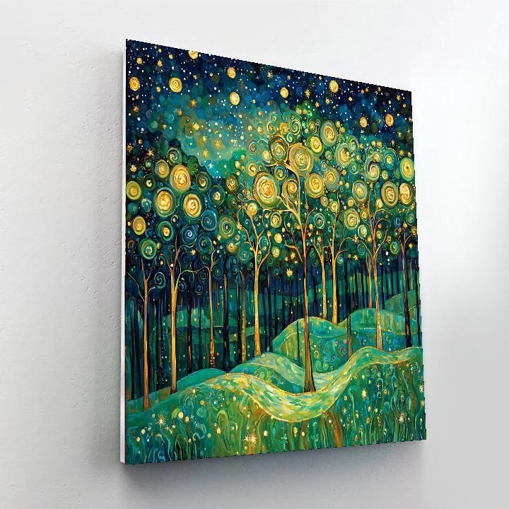 Gustav Klimt Inspired Mystical Forest Symphony  Paint By Color
