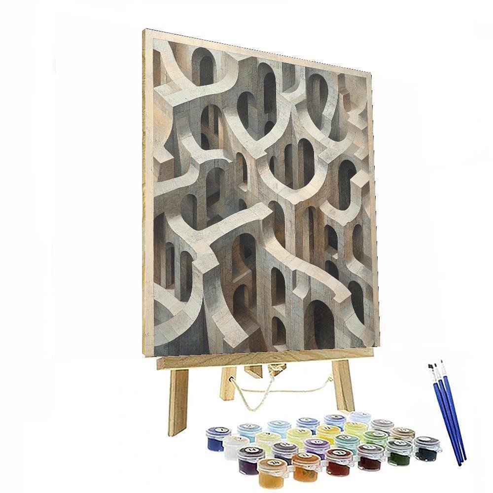 M.C. Escher Inspired Infinite Tesselation  Paint By Number