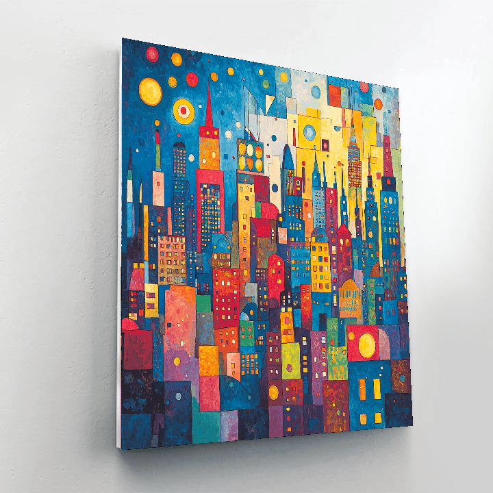 Wassily Kandinsky Inspired Urban Mosaic  Painting By Numbers Kit