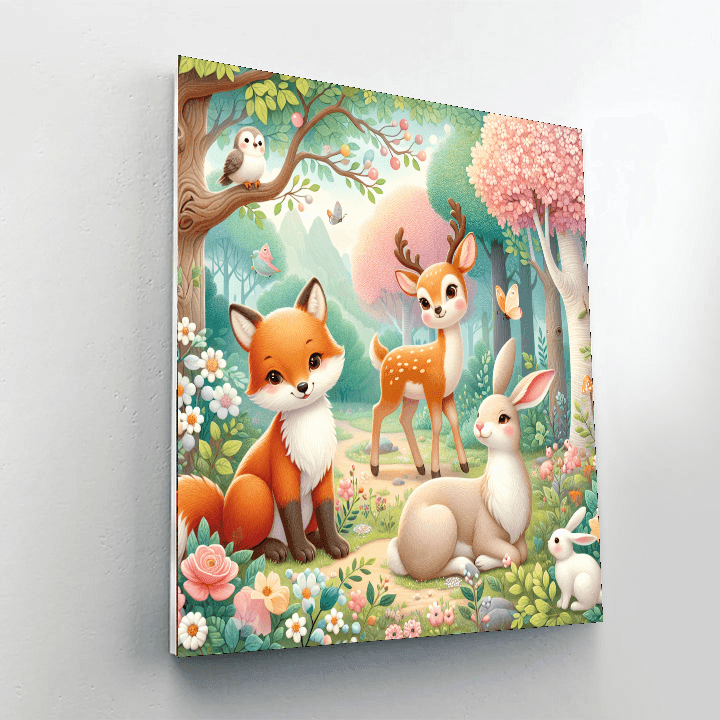Cheerful Woodland Friends Paint By Color