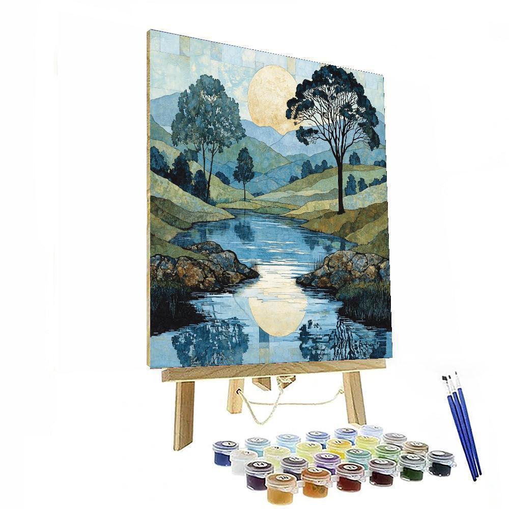 Nandalal Bose Inspired Reflection Of Tranquility  Painting Number Kit