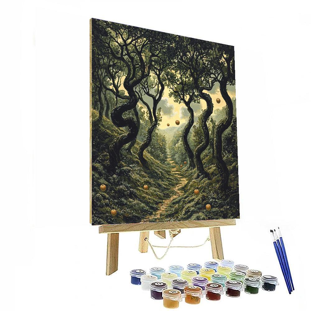 Rene Magritte Inspired Mystical Forest Walk  Paint By Numbers