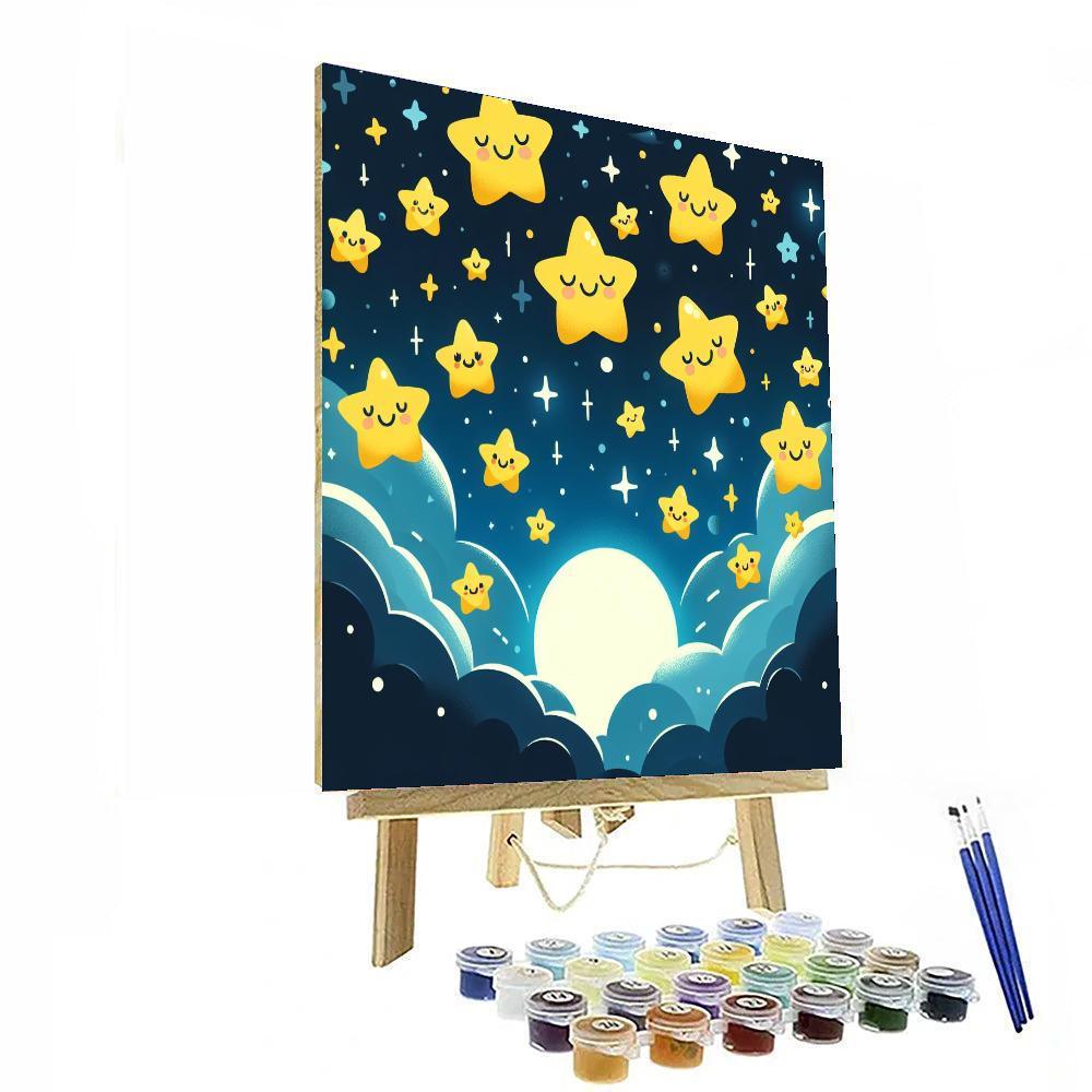 Cheerful Starry Night Numbered Painting Kits