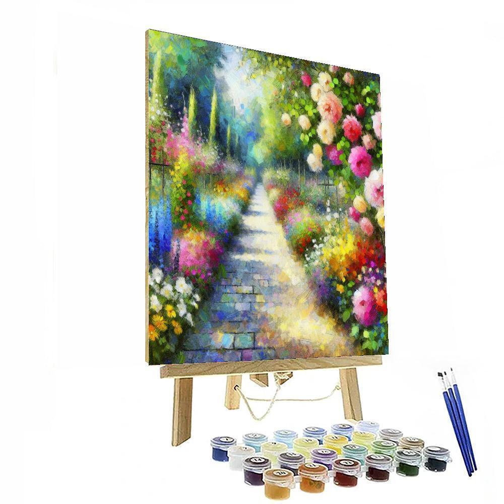 Charming Floral Pathway Paint By Number