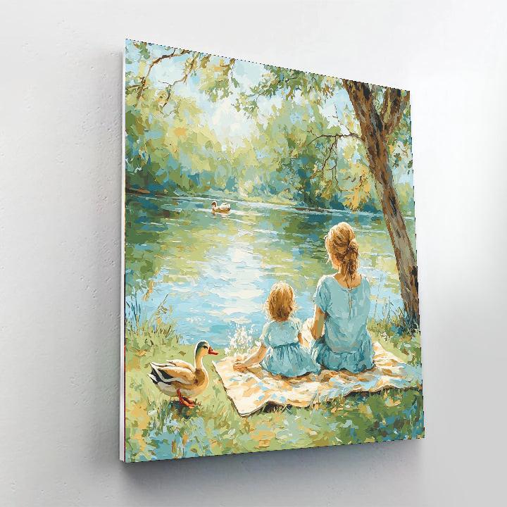 Picnic By The Lake Number Painting