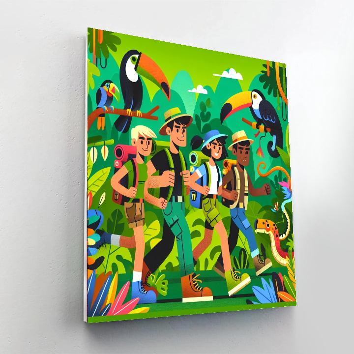 Explorers' Jungle Journey Paint By Numbers Art