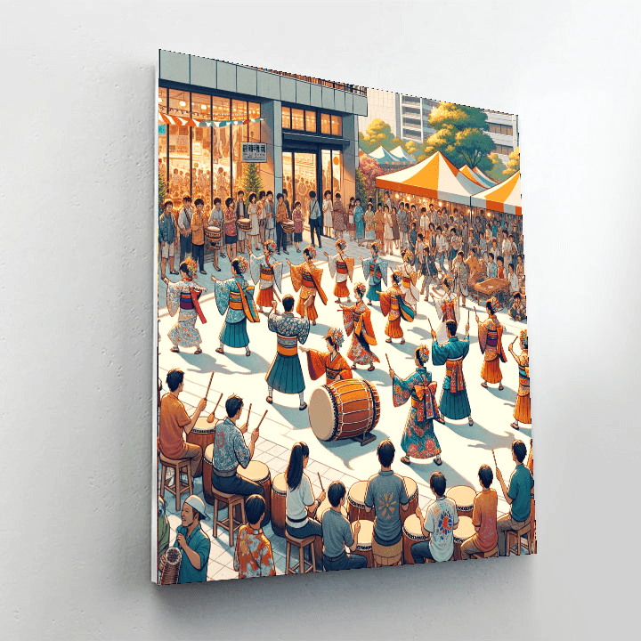 Okinawa Zento Eisa Matsuri Painting Number Kit