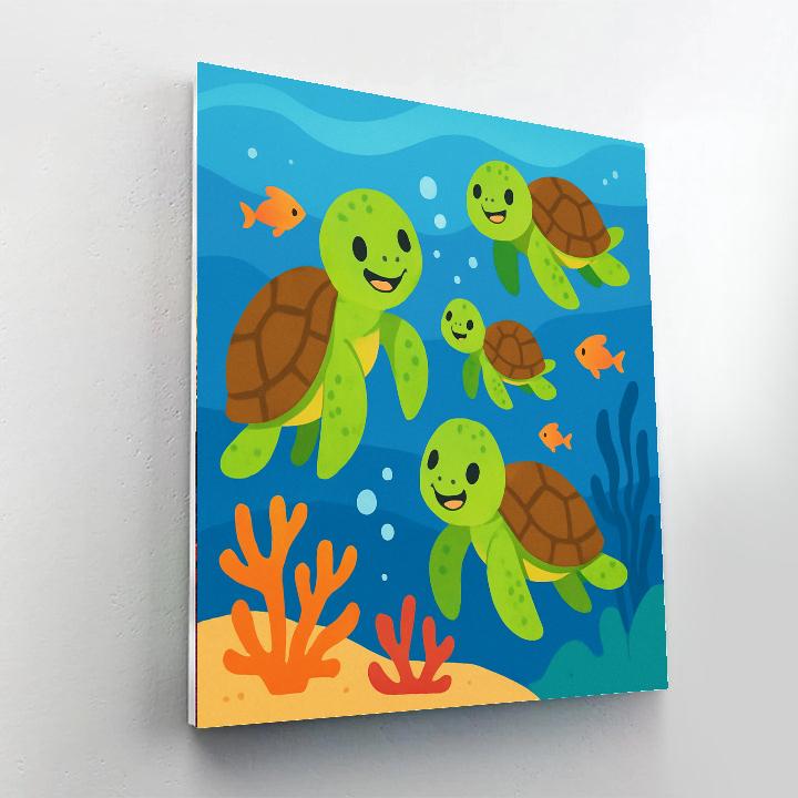 Joyful Turtles Numbered Painting Kits