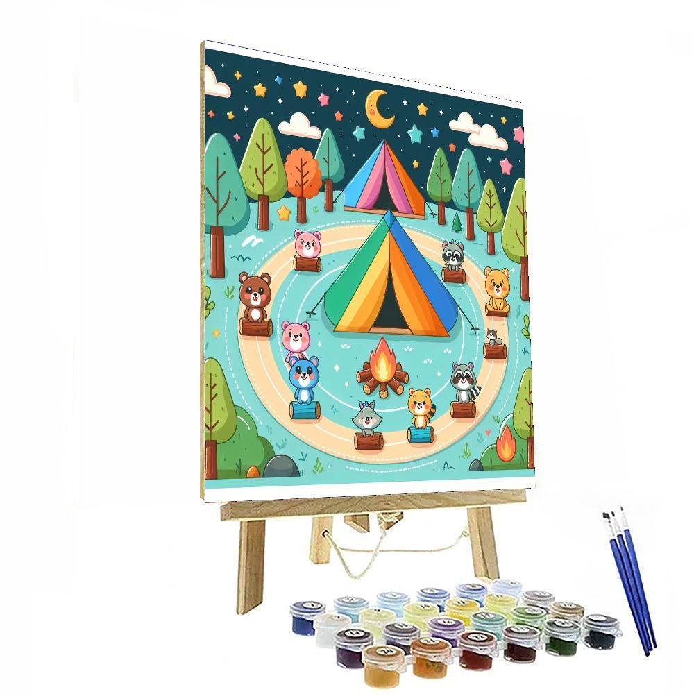 Cheerful Camping Trip Paint By Color