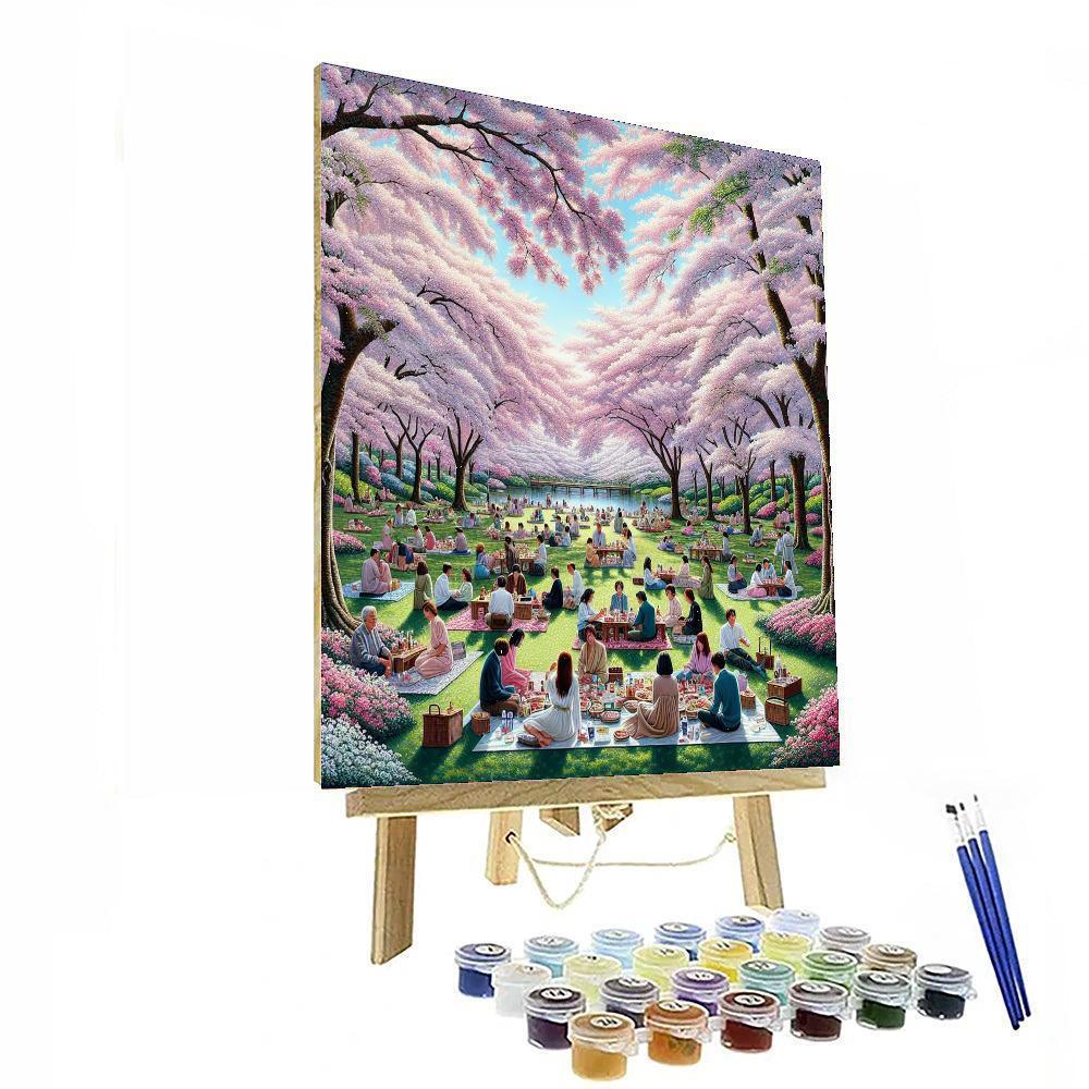 Hanami Cherry Blossom Viewing - Japan Paint By Color