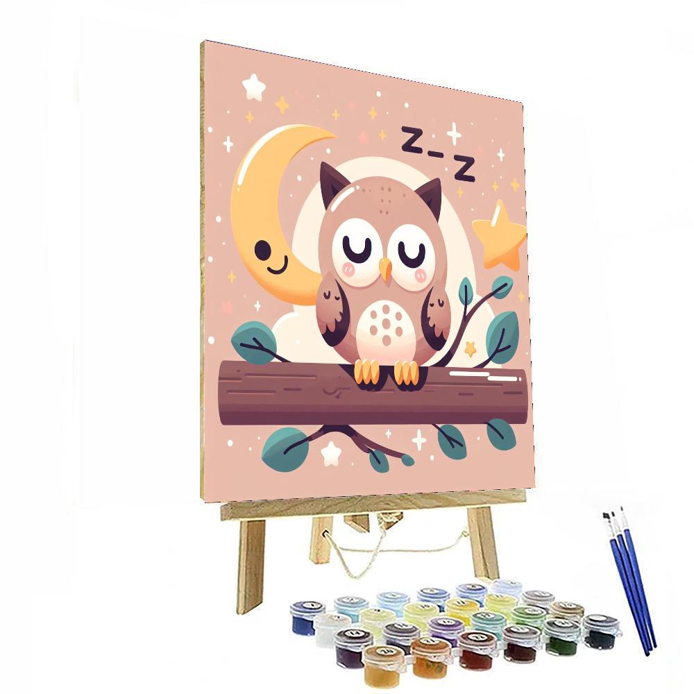 Sleepy Owl Paint By Numbers Art