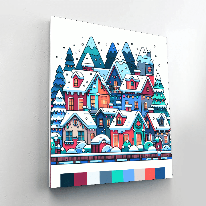 Festive Winter Village Paint By Numbers Kits