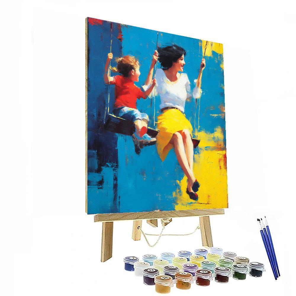 Mom And Me At The Playground Painting Number Kit