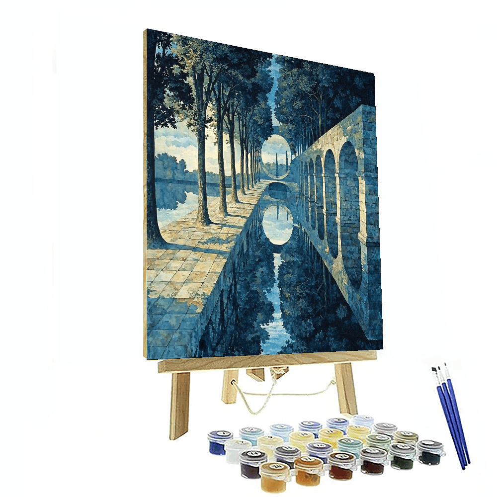 René Magritte Inspired Distant Dreamscape  Paint By Numbers Art