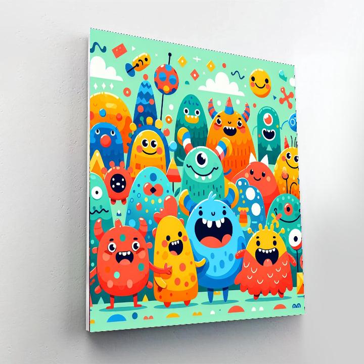 Playful Monsters At Play DIY Paint By Numbers