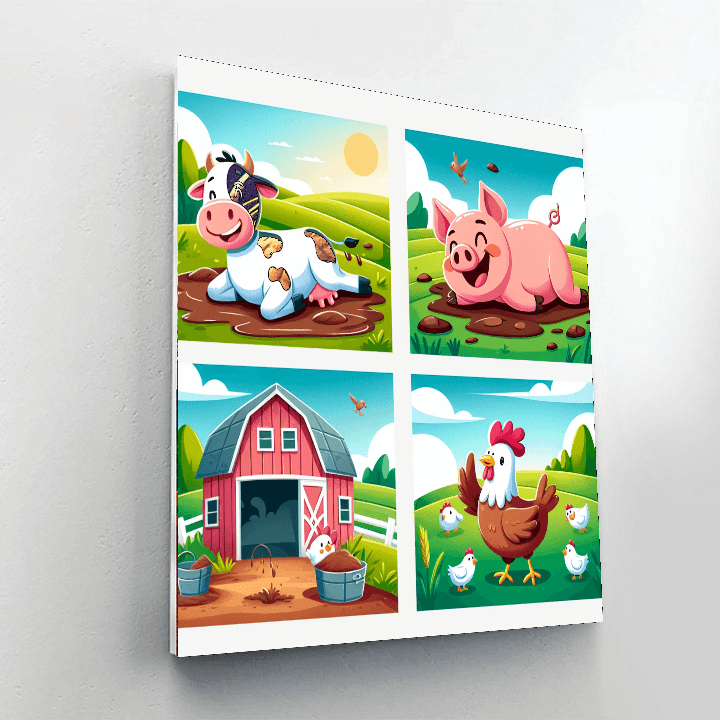 Charming Farmyard Fun Number Painting