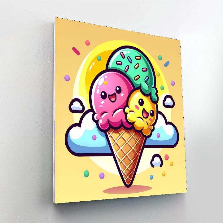 Funny Ice Cream Cone Paint By Color