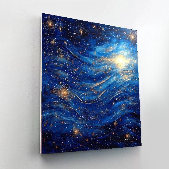 Leonardo Da Vinci Inspired Celestial Serenade: Stars And Swirls  Numbered Painting Kits