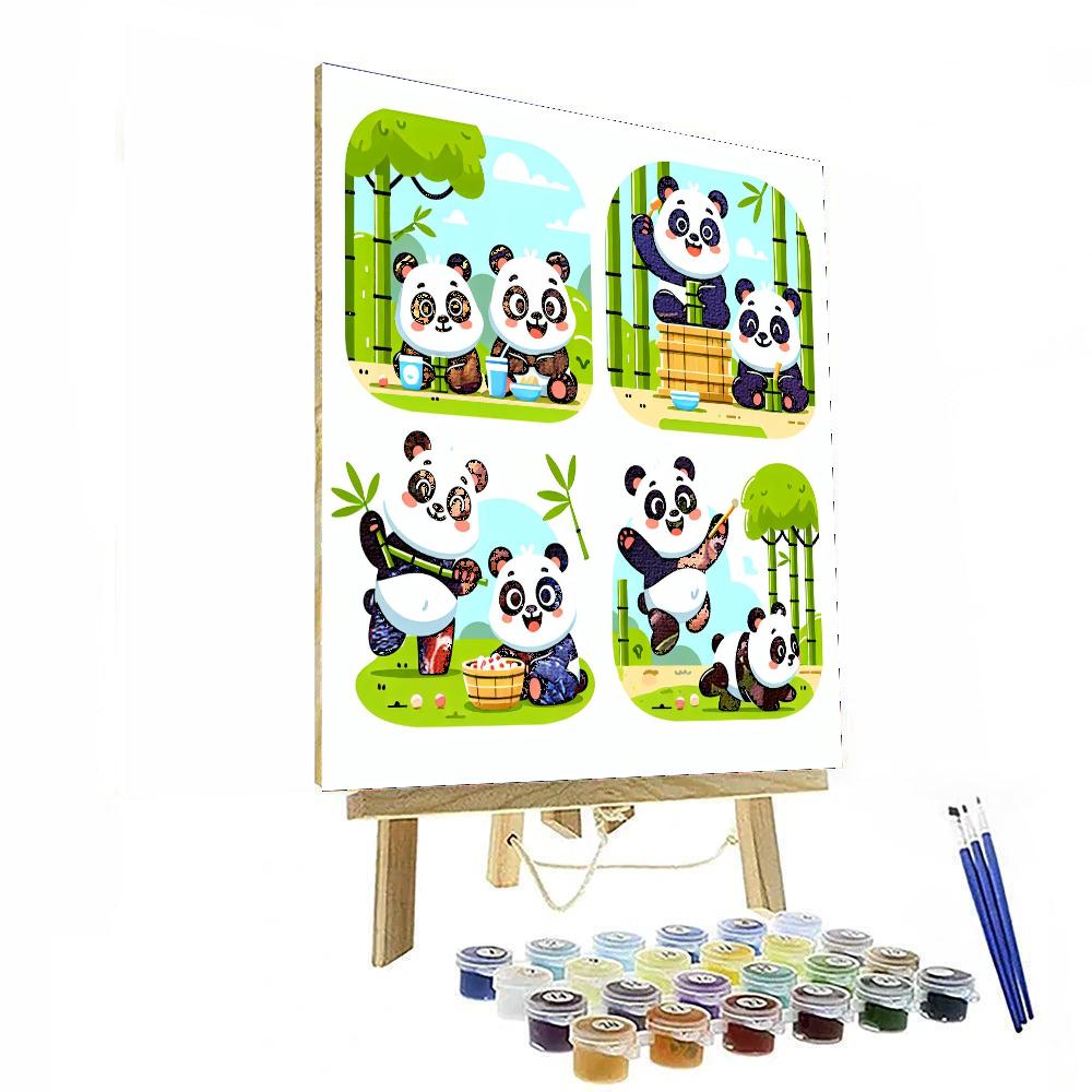 Playful Panda Pandemonium Paint By Color