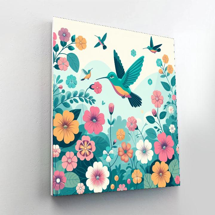 Hummingbird Harmony Number Painting
