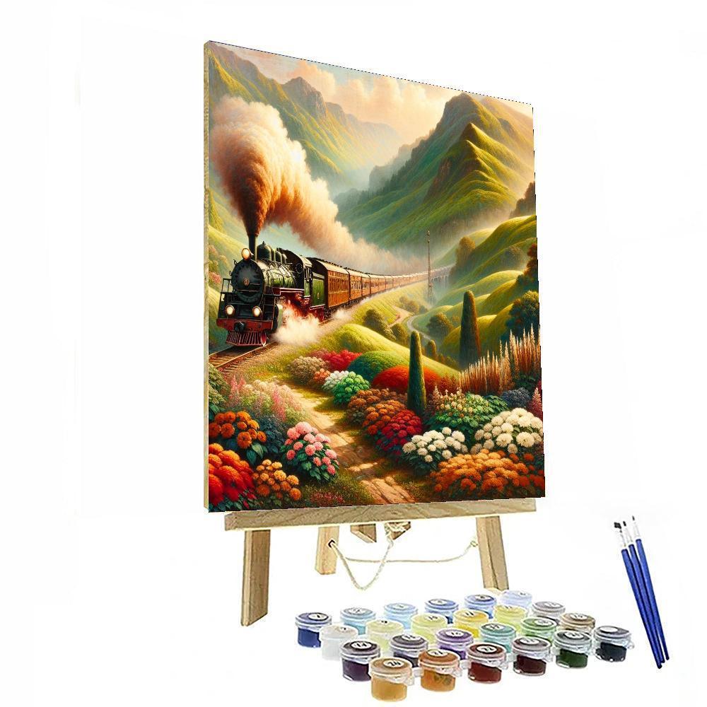 Charming Vintage Train Ride Numbered Painting Kits