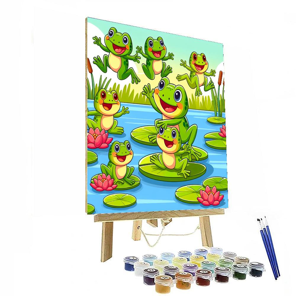 Hoppy Frog Frolic Number Painting