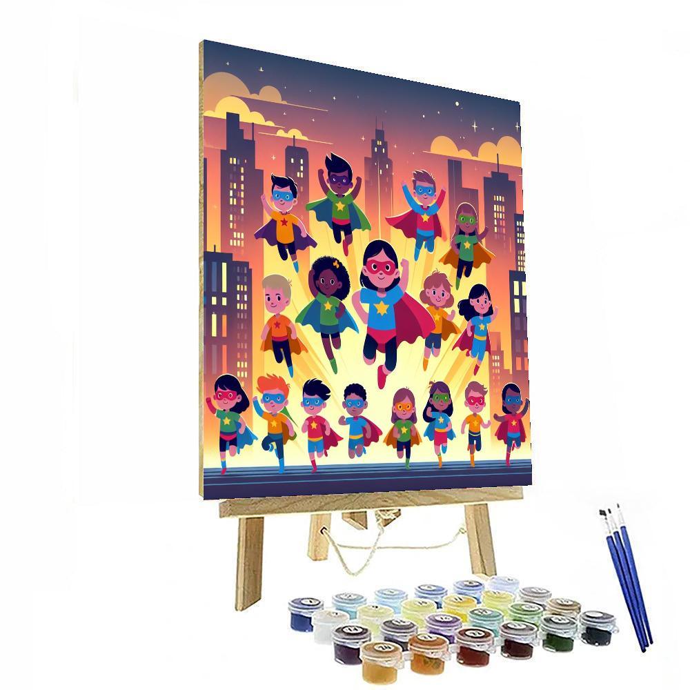 Super Kid Heroes Number Painting