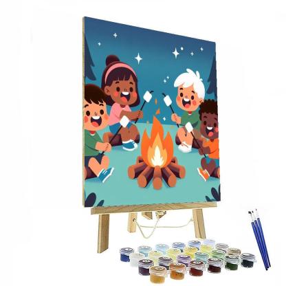 Happy Campfire Gathering DIY Paint By Numbers
