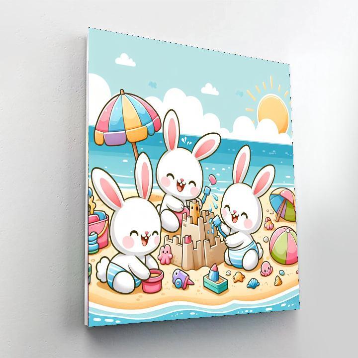 Charming Beach Bunnies Numbered Painting Kits