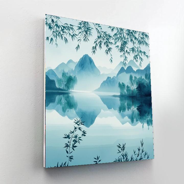 Zhao Mengfu Inspired Harmonious Reflections  Painting By Numbers Kit