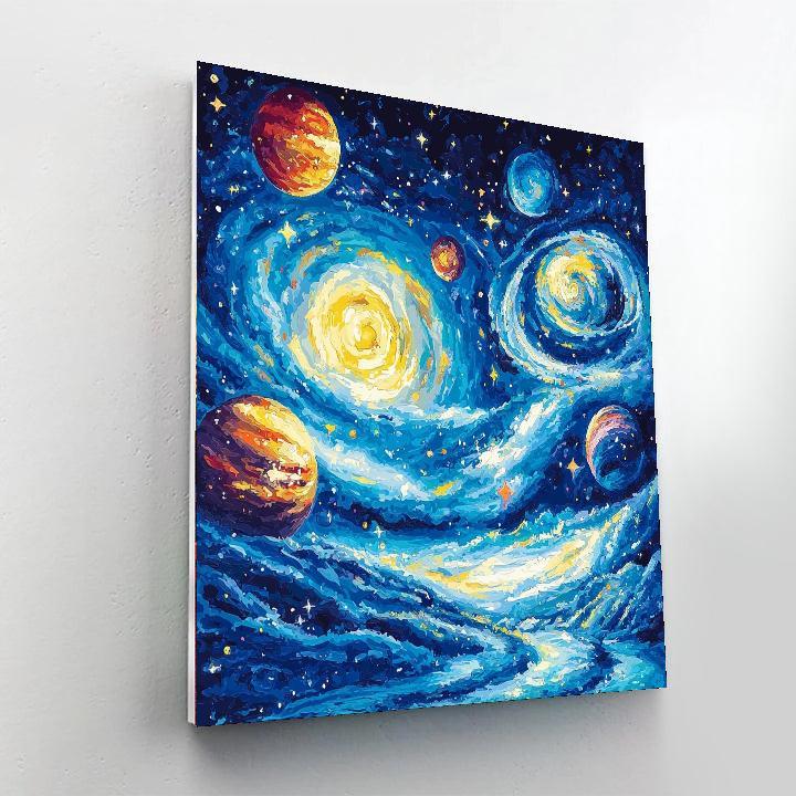 Vincent Van Gogh Inspired Mystical Planetary Voyage  Paint By Numbers
