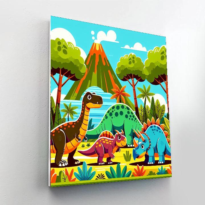 Dinosaurs' Time Machine Numbered Painting Kits