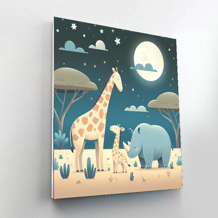 Moonlit Safari Exploration Painting By Numbers Kit