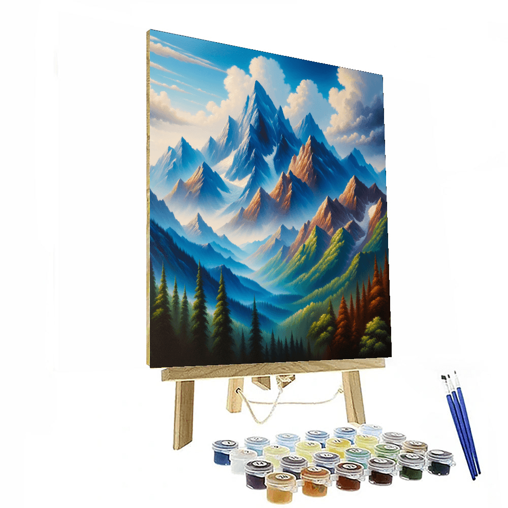 Inspiring Mountain Peaks Painting Number Kit