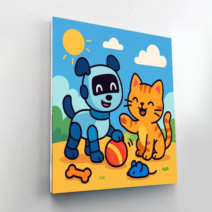 Happy Robot Pets Numbered Painting Kits
