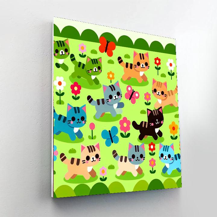 Playful Kitty Park Numbered Painting Kits