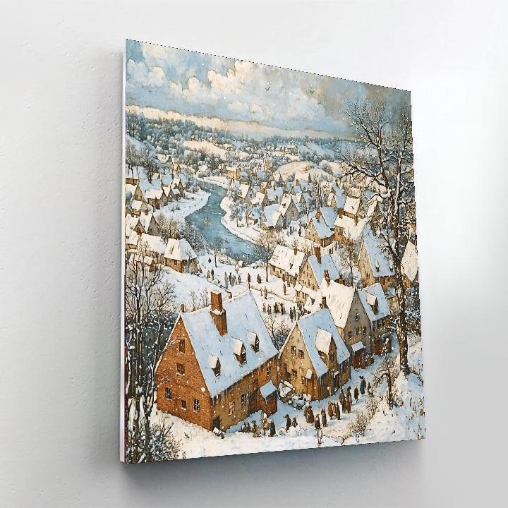 Pieter Bruegel The Elder Inspired Serene Winter Village  Paint By Numbers Kits