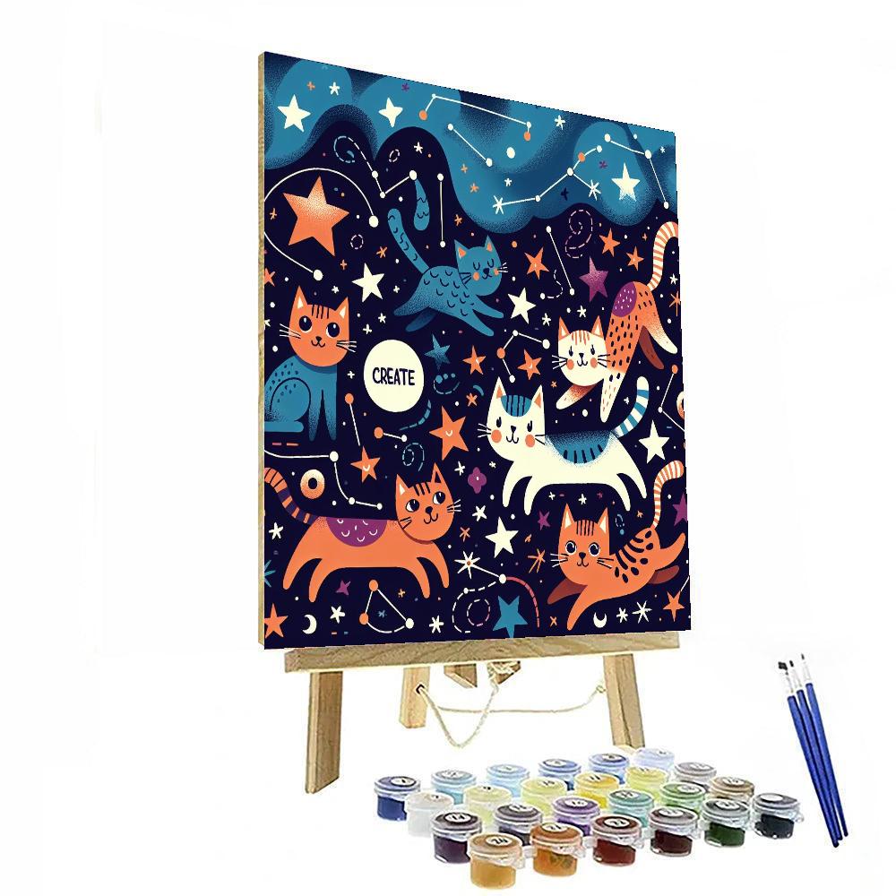 Cosmic Cat Constellations Numbered Painting Kits