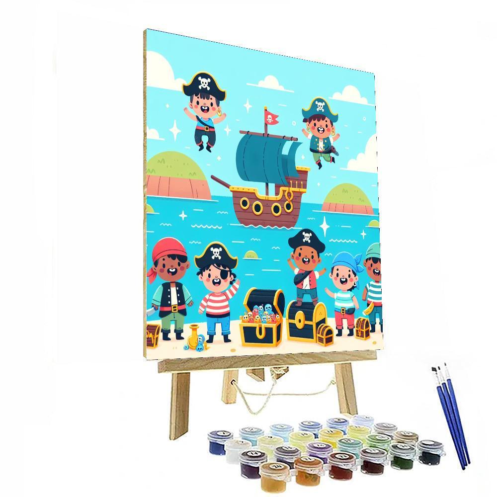 Brave Pirate Treasure Hunt Paint By Numbers Art