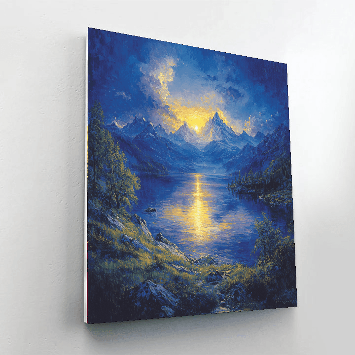 Albert Bierstadt Inspired Twilight Reflections  Painting By Numbers Kit