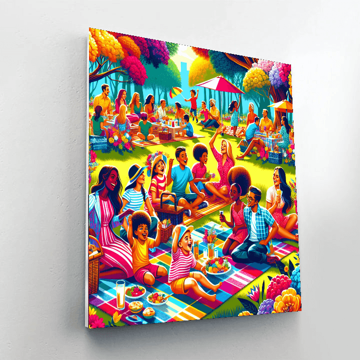 Cheerful Picnic In The Park Painting By Numbers Kit