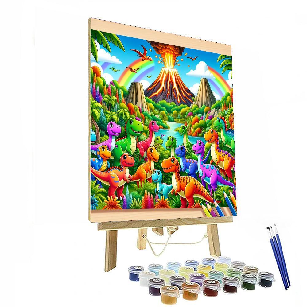 Exciting Dinosaur Safari Number Painting