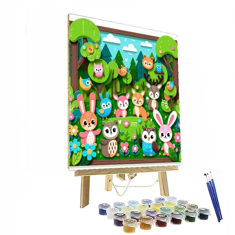 Adorable Forest Friends Number Painting