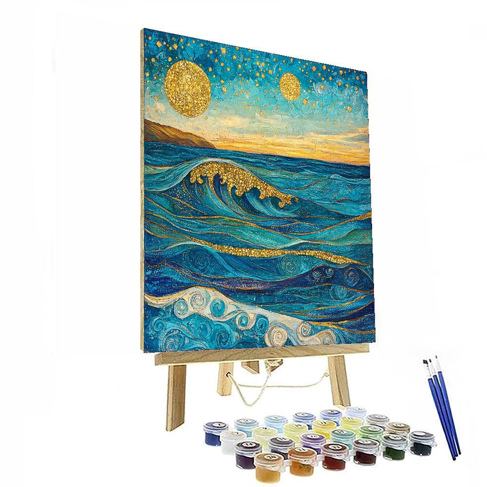 Gustav Klimt Inspired Ocean's Harmony  Paint By Number