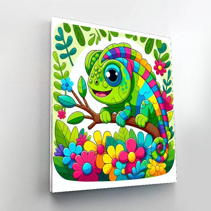 Silly Chameleon DIY Paint By Numbers