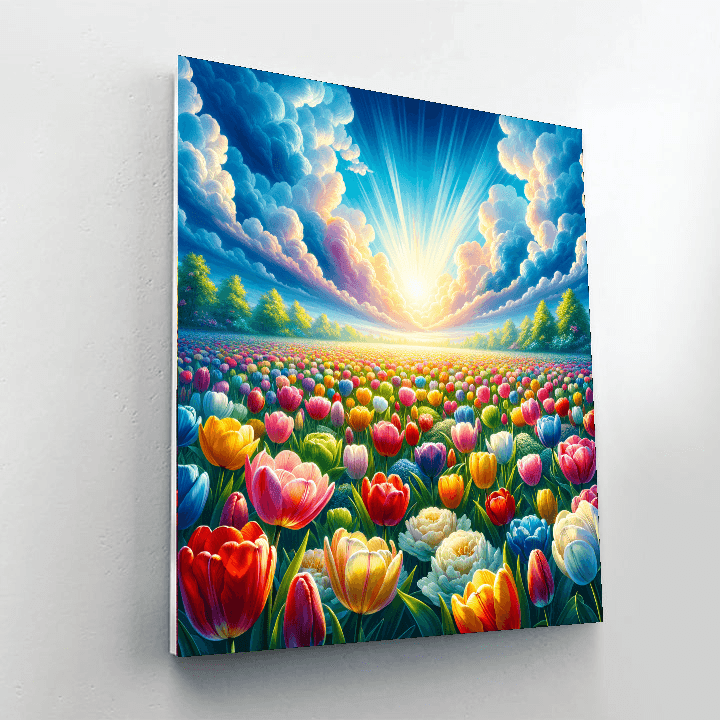 Charming Tulip Field Paint By Number